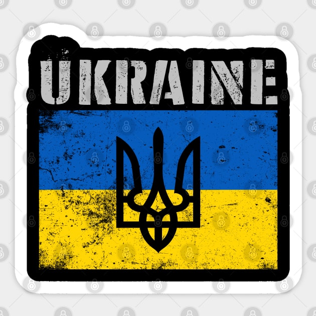 Ukraine Ukrainian Vintage Flag Pride Sticker by Jose Luiz Filho